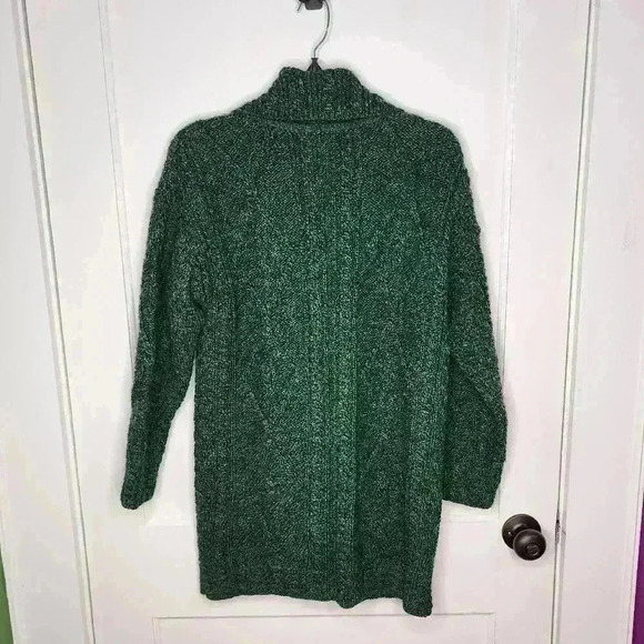 Carraig Donn Cardigan Women's Sz Small Green Sweater Pure New Wool One Button - Picture 2 of 5
